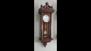 1891 Lenzkirch Antique German Wall Clock AntiqueClocksDepot [upl. by Edlihtam]