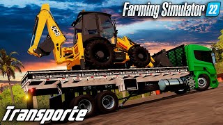 Trasportando retroescavadeira na scania p310  Farming Simulator 22 [upl. by Auroora238]