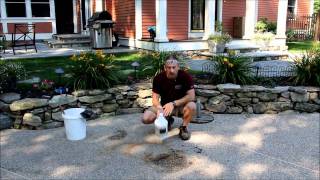 Muriatic acid removing a rust stain From concrete 1 [upl. by Ramey885]