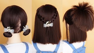 5 Peinados Para Cabello Corto Elegantes  Peinados Faciles Y Rapidos Para Niña Para La Escuela [upl. by Novah]