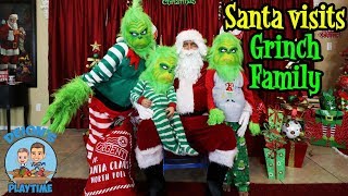 Santa visits Grinch family pretend play  Deion’s Playtime Skits [upl. by Genny810]