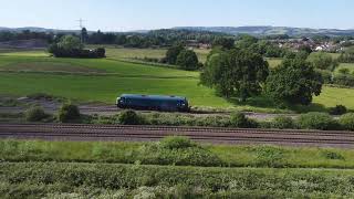 A West Somerset Railway Diesel locomotive at Norton Fitzwarren Taunton in Somerset  DJI Mini 2 [upl. by Ginsberg826]