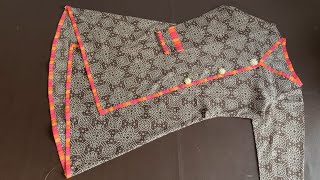 Designer Angrakha kurti cutting and stitching in very easy way [upl. by Jarrow]