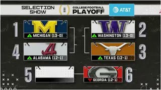 🚨 The College Football Playoff Teams REVEALED 🚨  CFP Selection Show [upl. by Olodort]