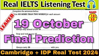 19 October 2024 IELTS LISTENING PRACTICE TEST 2024 WITH ANSWERS  IELTS EXAM PREPARATION  IDP amp BC [upl. by Vivianne]