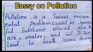 Eassy on Pollution  Paragraph in English lines in English hand write [upl. by Hendon]