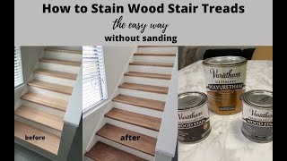 How to STAIN STAIR TREADS without sanding [upl. by Etnovad563]