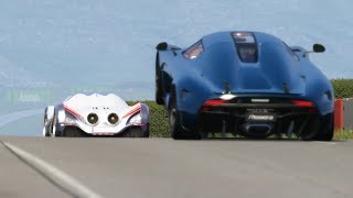 Devel Sixteen 469 kmh in Highlands vs Koenisegg Regera [upl. by Mori]