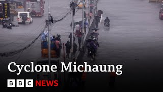 South India evacuates thousands ahead of Cyclone Michaung  BBC News [upl. by Reemas]