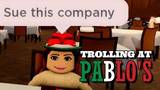 TROLLING UNPROFESSIONAL SERVERS AT PABLOS  Trolling at Pablos Italiano Restaurant  ROBLOX [upl. by Philipines]