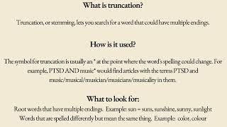 Using Truncation INFO 244 [upl. by Alexandrina587]