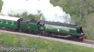 34072 quot257 Squadronquot powers through the Purbecks  Swanage Railway 01052019 [upl. by Gusella811]