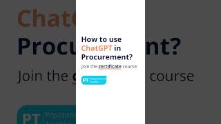 How to use ChatGPT in Procurement [upl. by Aicilaanna]