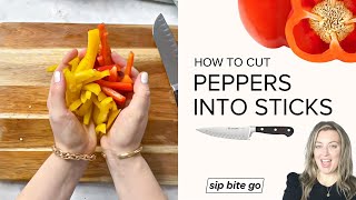 How To Cut Peppers For Veggie Trays And Dip Platters [upl. by Nathanoj]