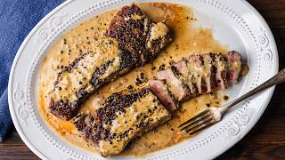 Steak au Poivre  Insanely Delicious Classic French Recipe [upl. by Ykroc]