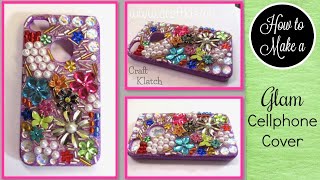 Fab DIY Cell Phone Case Glitter Jewels Pearls and Charms How To [upl. by Stanway324]