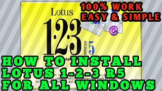 Software Office Jadul  Tutorial Cara Instal Aplikasi Lotus 123 r5 Terbaru [upl. by Domenic966]