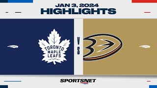 NHL Highlights  Maple Leafs vs Ducks  January 3 2024 [upl. by Atwahs233]