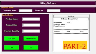 Free Billing Software for Retail Shop  How to generate bill receipt by using tkinter  PART2 [upl. by Nomaj600]