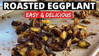 Roasted Eggplant Aubergine In Oven  Easy Vegan Recipe [upl. by Nnahtebazile]