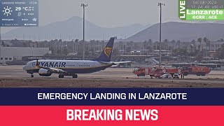 Emergency landing in Lanzarote Brakes issues [upl. by Naujak754]