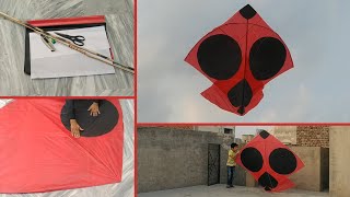 Biggest kite making at home  6 feet kite making tutorial step by step  Biggest kite flying tricks [upl. by Tatianas]