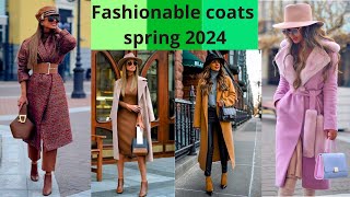 Fashionable coats spring 2024 fashion style fashionstyle look model [upl. by Adnuahsal]