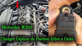 Mercedes W203 changer le capteur de position arbre a came [upl. by Cyprio935]