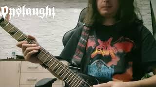 Onslaught  DamnationOnslaught Power from hell Guitar Cover [upl. by Gawlas]