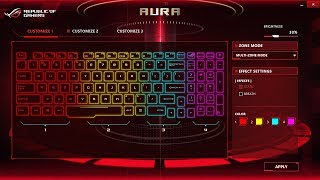 Asus Strix Rog How To Change Keyboard Colour RGB Settings  ROG Aura Core [upl. by Mandych]