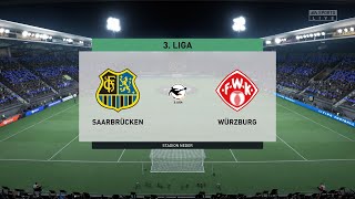 Saarbrücken vs Würzburger Kickers 07022022 3 Liga FIFA 22 [upl. by Yesmar]