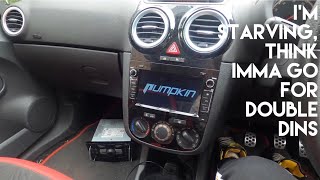 Installing Touch Screen Stereo Double Din in my Corsa D  Pumpkin Stereo Review  NOTaVXR [upl. by Ainosal809]