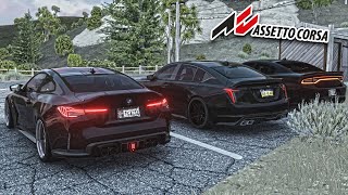 BMW M4 CSL x Cadillac CT5 V x Unmarked Charger Widebody Hellcat LA Canyons Assetto Corsa G920 [upl. by Muslim924]