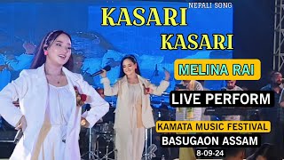 Kasari Kasari  Melina Rai ll Live Performance  Basugaon Assam  Kamata Music Festival 80924 [upl. by Bandler156]