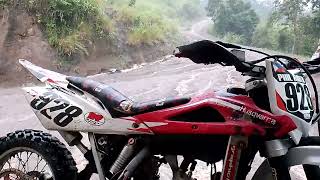 Rain on my Italian made WR250 Husqvarna 2t dirtbike in the Highlands of Cebu [upl. by Hoye]