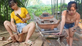 Full video Easy way to make a wooden boat  Amazing CANOE  Start to Finish Genius Girl Build boat [upl. by Harp263]