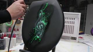 Airbrush Tutorial Musik Note Design Videoanleitung Step by Step WCSitz  Toilet Seat [upl. by Armillda]