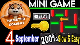 4 September 🔑🐹 Puzzle Trick P2E Hamster Kombat Mini Game Solved Slow Step 🎮 Plus Daily Cipher [upl. by Kimble797]