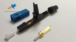 How to use FTTH fiber optic cable field terminate sc fast connector [upl. by Vi]