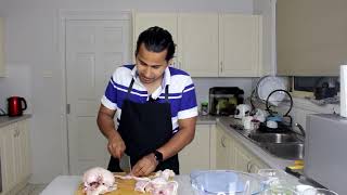 How to cut whole chicken into curry pieces  Nepali  Food Treasure [upl. by Alyled]