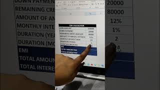 Emi Calculator in Excelexceltutorial excelexcelformulaexceltrainingexceltricksandtipstutorial [upl. by Curry]