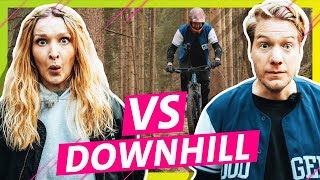 Krasser Sturz beim Downhill Ari vs Marc auf dem Mountainbike  Das schaffst du nie [upl. by Valli]