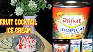 DIY Ice Cream  Fruit cocktail Nestle Cream at Condense lang • Try mo na besh [upl. by Ardnac696]