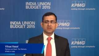 Vikas Vasal  Partner and Head  Tax Markets KPMG in India discusses Budget2015 [upl. by Malcom]