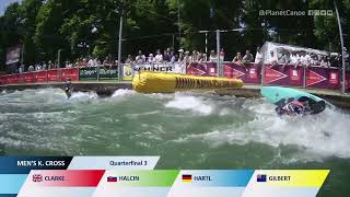 Mens Kayak Cross Quarter Final 3  2023 ICF CanoeKayak Slalom World Cup Augsburg Germany [upl. by Aiuqal435]