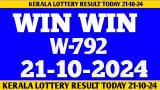 Kerala win win w792 lottery result today 211024 lottery [upl. by Nnahoj]