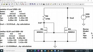 Basic Current Mirror MOSFET based Simulation in LTspice [upl. by Nalyr476]