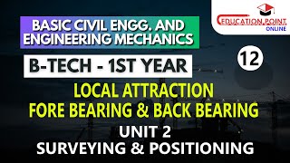 Local Attraction  Fore Bearing amp Back Bearing  Unit 2 Surveying amp Positioning [upl. by Navy]