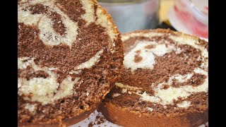 Chocolate Marble Cake  Easy Eggless Marble Cake Recipe  No Oven No Butter No Curd No Cream [upl. by Horan]