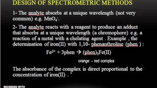 part15 UVVis Molecular Absorption Spectrometry by Prof Ibrahim Zamil Alzamil [upl. by Koziara]